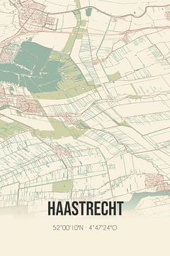 Vintage landkaart van Haastrecht (Zuid-Holland) van Rezona