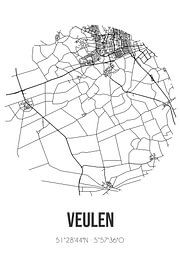 Veulen (Limburg) | Map | Black and white by Prints of Place