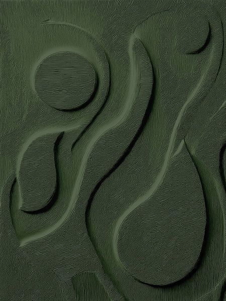 Relief Art : Danse en vert mousse (palette de couleurs Flexa 2025) par STUDIO MINIMAL ART
