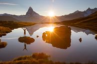 Abendstimmung am Matterhorn von Menno Boermans Miniaturansicht