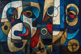 Abstract cubist composition in vibrant colours by Art & Soul Creations