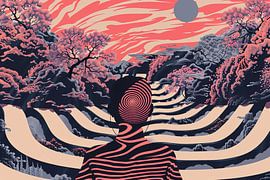 Rêve surréaliste avec un homme flottant sur Art & Soul Creations