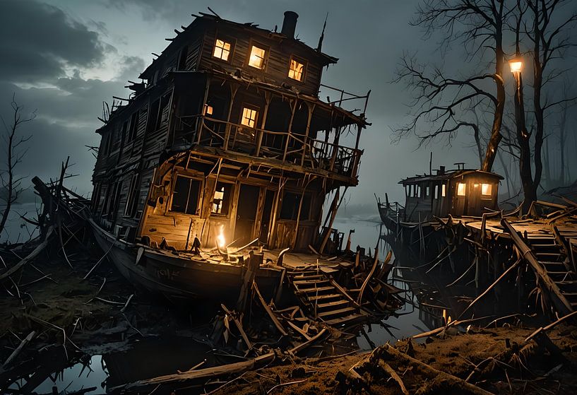 Houseboat in the jungle by Nick Wendt
