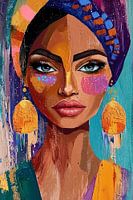 Modern abstract portret van een vrouw