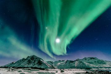 Aurora Northern Polar light in night sky over Northern Norway by Sjoerd van der Wal Photography