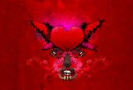 Hart van de liefde in het rood van Digitale Schilderijen thumbnail