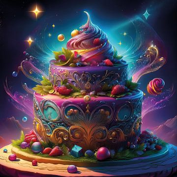 A colourful fantasy cake as a work of art by Patricia Hofmeester