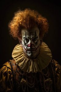 Portrait d'un clown doré