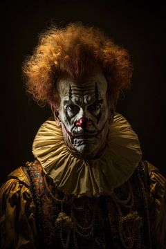 Portret van een gouden clown van Bert Nijholt