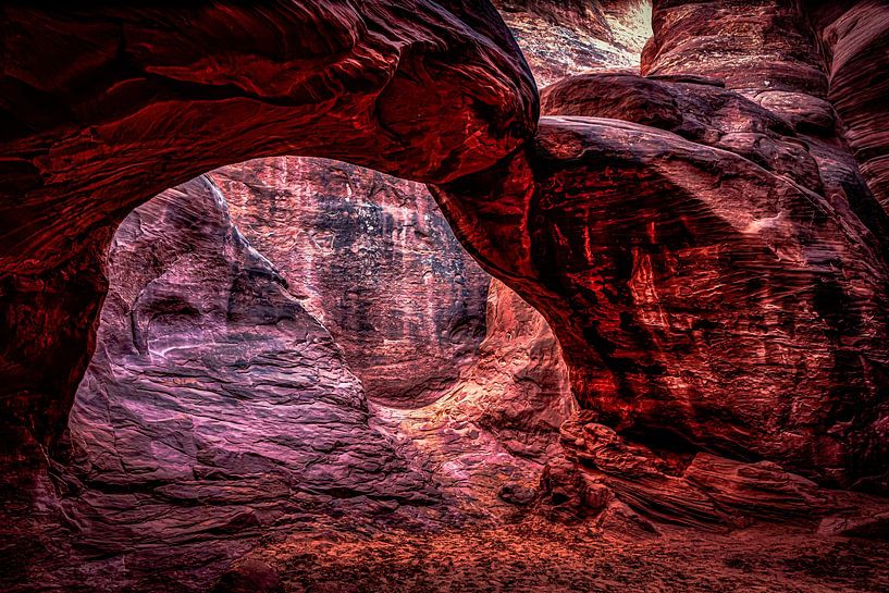 Bunter Steinbogen aus Fels im Arches Nationalpark Utah USA von Dieter Walther