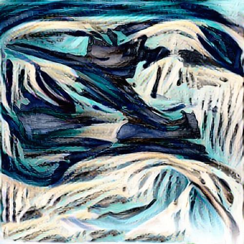 Abstrakt in Blau und Weiß