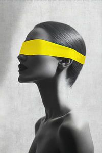 Portrait d'une femme aux yeux bandés