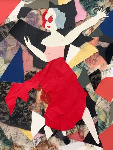 Dancer In Red Dress Abstract