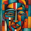 Abstraktes afrikanisches kubistisches Männerporträt von MIROKKU