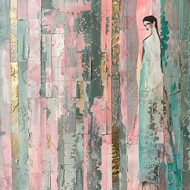 Frau Gold Grün von Kunst Laune