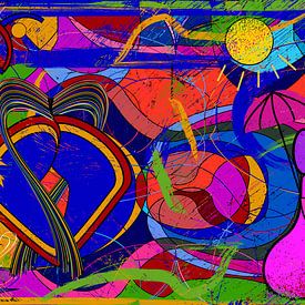 geometrical form of abstract art of a couple in love by EL QOCH
