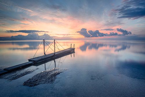 Sunrise at a small jetty near Edam