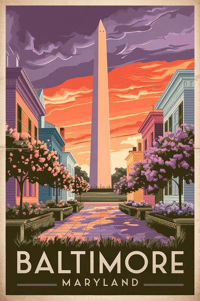Baltimore, Maryland Vintage Travel Poster von Poster Art Shop