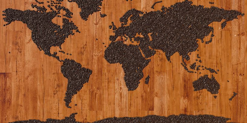 World Map Coffee Beans by Frans Blok - photos, art and other wall decoration