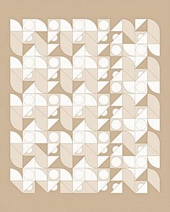 Beige Retro Abstrakt inspiriert von Piet Mondrian