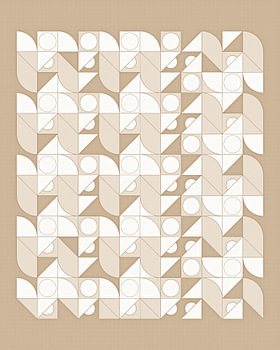 Beige Retro Abstract Geïnspireerd door Piet Mondriaan