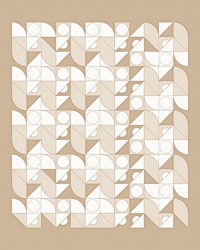 Beige Retro Abstract Geïnspireerd door Piet Mondriaan