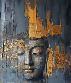 Buddha Portrait in Japandi Style by Wilma Mesman