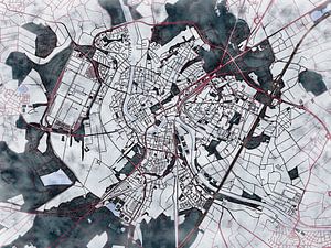 Karte von Rastatt im stil 'White winter'