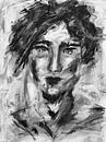 Abstract portret man "Woest" van Bianca ter Riet thumbnail