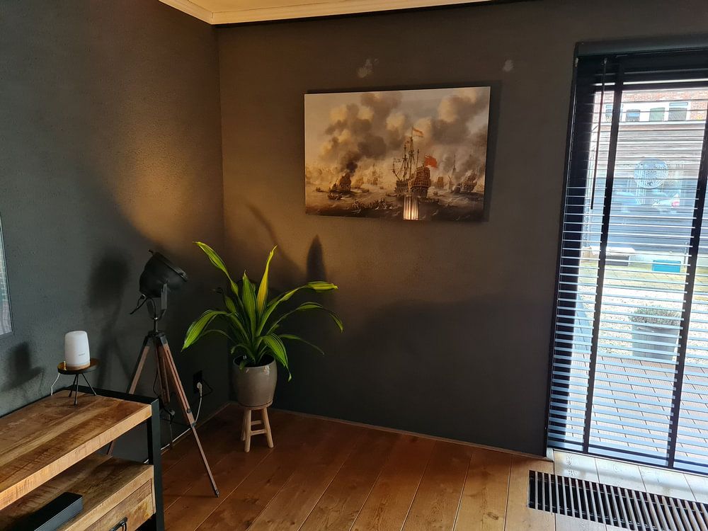 VOC Sea Battle painting: The burning of the English fleet off Chatham, 20 June 1667, Peter van de 