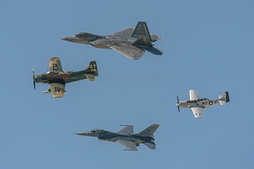 United States Air Force Heritage Flight. by Jaap van den Berg