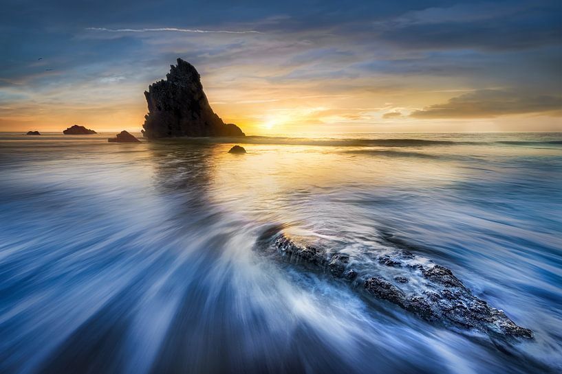 Coast of Portugal near Lisbon in the sunset. by Voss photography