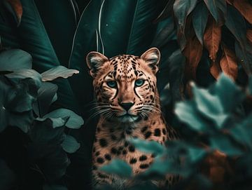 Whisper of the Wild - Leopard in the Leaves von Eva Lee