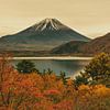 Herbstlicher Blick auf den Fuji-san am Motosu-See - ein klassisches japanisches Panorama von Teun Ruijters