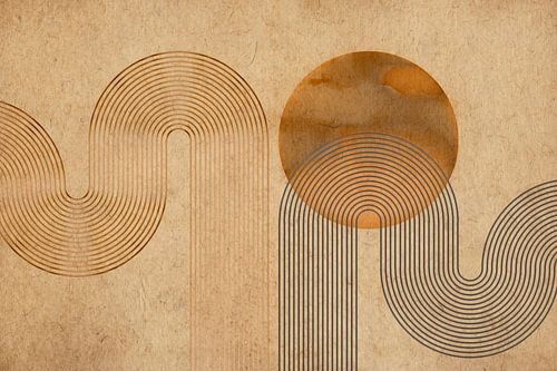 Scandinavië Modern Abstract Geometrisch Organisch Japandi