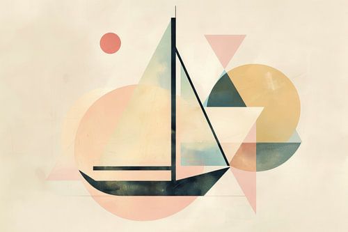 Geometrisch zeilen - Moderne zeilbootkunstwerken voor zeilliefhebbers
