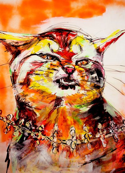 Katze ist wütend von Gemälde Liesbeth Serlie