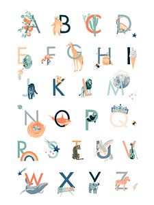Poster de l'alphabet sur Goed Blauw