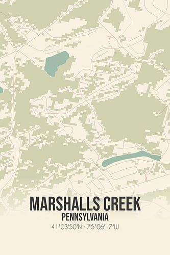 Alte Karte von Marshalls Creek (Pennsylvania), USA.