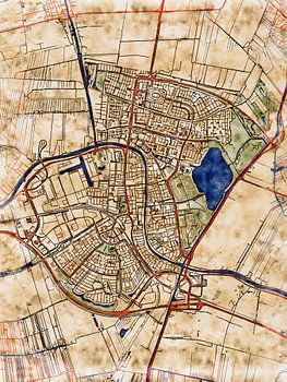 Kaart van Alphen aan den Rijn in de stijl 'Serene Summer'