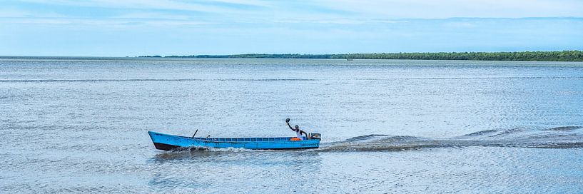Bootsman op Surinamerivier van Michel Groen