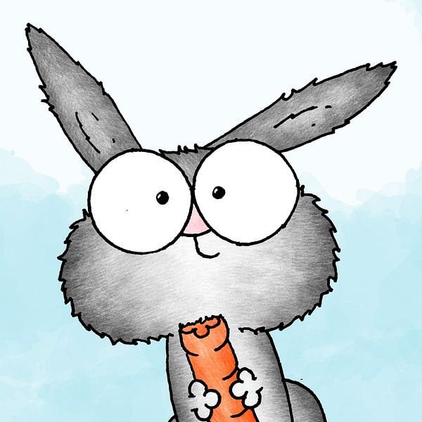 Portrait d'un lapin mignon dans une chambre d'enfant par KajOckels.nl