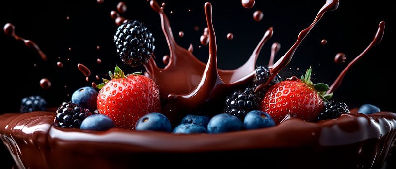 Fruity chocolate explosion in close-up by Poster Art Shop