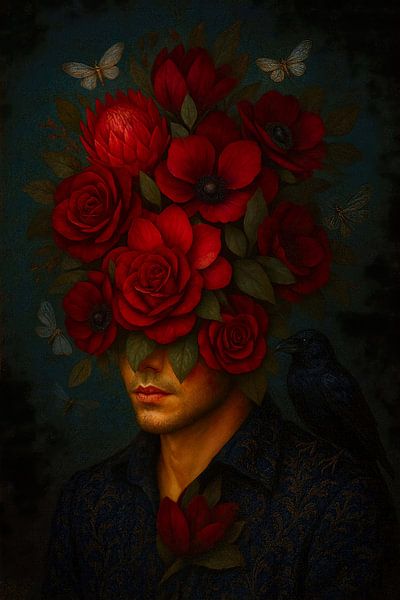 Porträt Blumen für Köpfchen von Moonheart Artworks