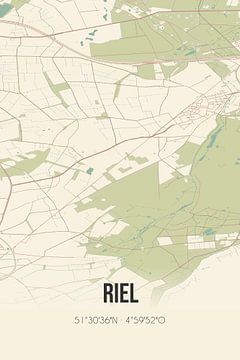 Vintage landkaart van Riel (Noord-Brabant) van Rezona