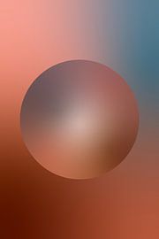 Forme dégradée rétro des années 70 en brun chocolat, bleu et rose sur Dina Dankers