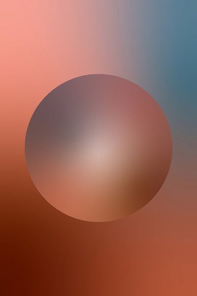 70s retro gradient shape in chocolate brown, blue and pink by Dina Dankers