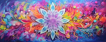 Mandala Lotus van Abstract Schilderij