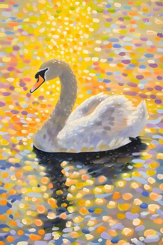 Schwan im Morgenlicht