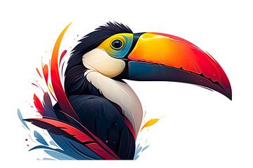 toucan coloré sur PixelPrestige